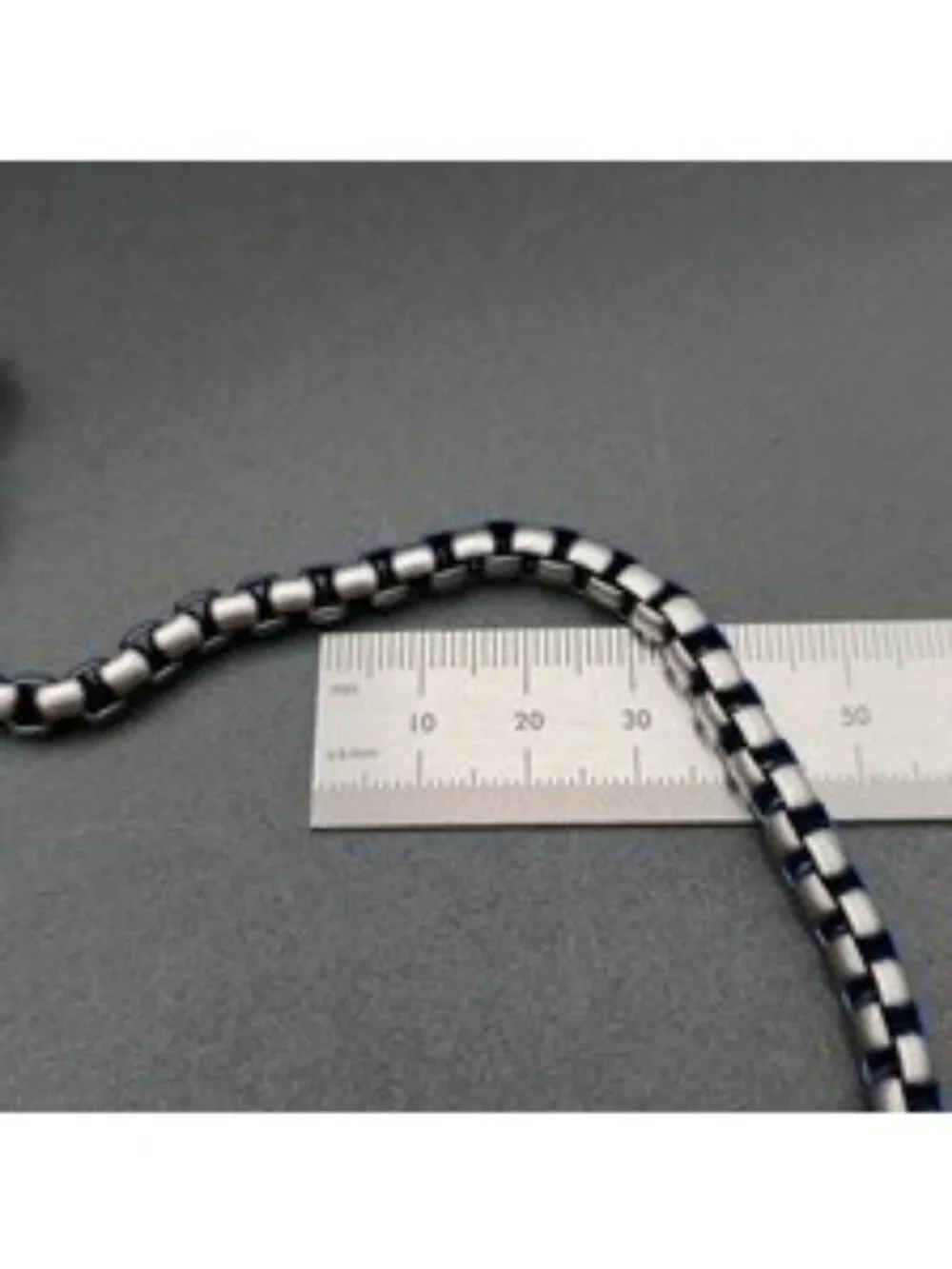 24 Inch Two-Tone Stainless Steel Round Box Chain Necklace with Shackle Clasp B14